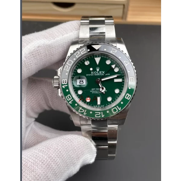 VS Factory Rolex GMT-Master II Left-Handed Green Dial Black/Green Ceramic Bezel “Sprite”Oyster Bracelet (126729VTNR) 1:1 Super Clone - DD3285 Movement