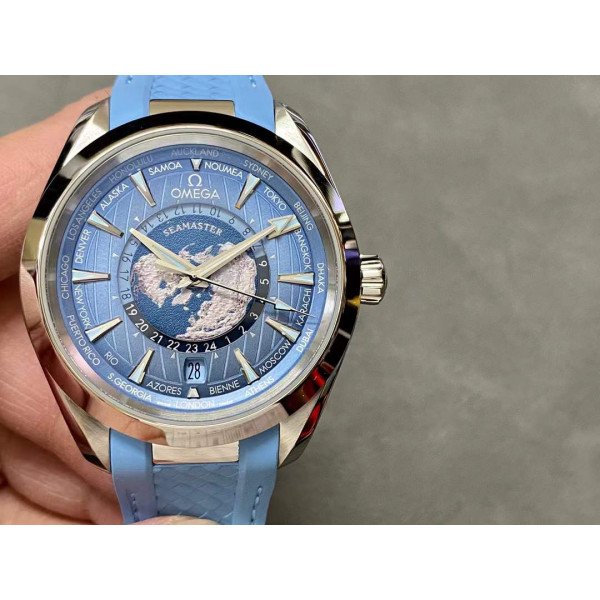 VS Factory Omega Seamaster Aqua Terra Worldtimer 43mm “Summer Blue” (220.12.43.22.03.002)1:1 Super Clone – DD8938 Movement
