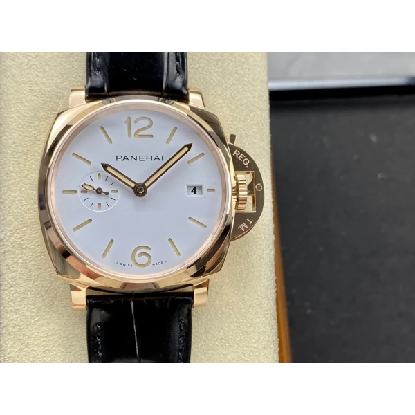 VS Factory Panerai Luminor Due 42mm White Dial Rose Gold Plated Smooth Bezel (PAM01336) 1:1 Super Clone - DDP.900 Movement