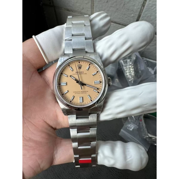 VS Factory Rolex Oyster Perpetual 36mm Candy Pink Lacquer Dial Smooth Bezel Oyster Bracelet (126000) 1:1 Super Clone – DD3230 Movement