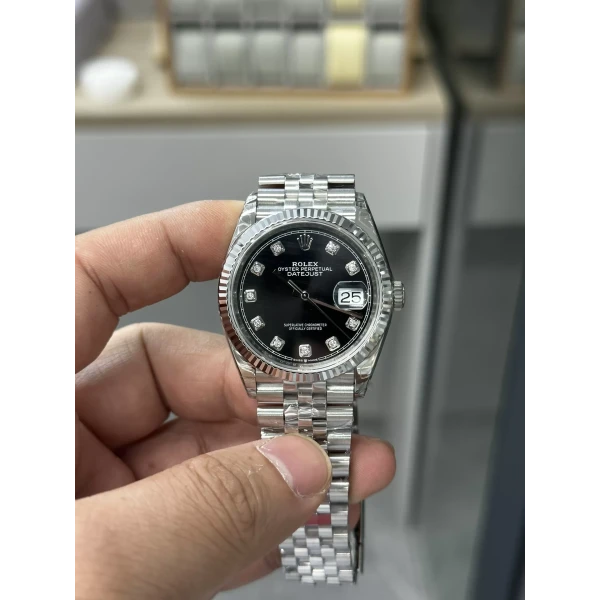 VS Factory Rolex Datejust 36mm Black Diamond Dial Jubilee Bracelet (126234) 1:1 Super Clone – DD3235 Movement