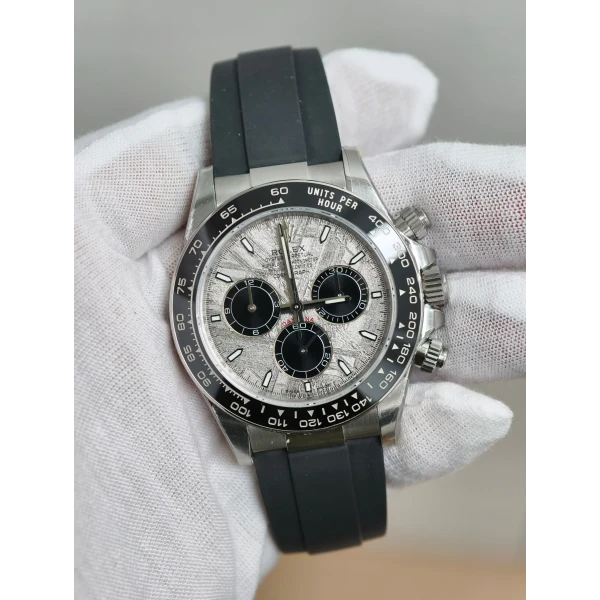 VS Factory Rolex Daytona 40mm White Gold Meteorite Dial Rubber Strap (126519LN) 1:1 Super Clone – DD4131 Movement