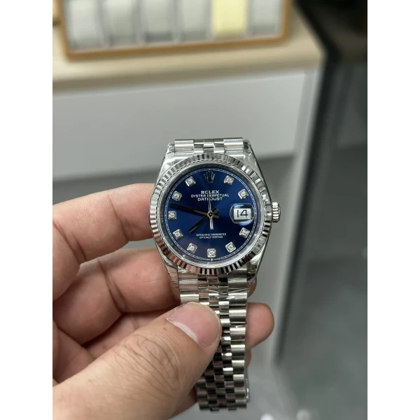 VS Factory Rolex Datejust 36mm Sunburst Blue Diamond Dial Jubilee Bracelet (126234) 1:1 Super Clone – DD3235 Movement
