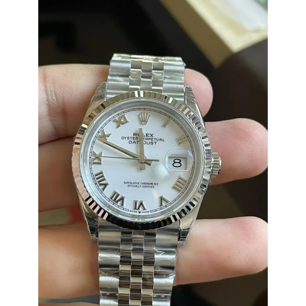 VS Factory Rolex Datejust 36mm White Roman Dial (126234) 1:1 Super Clone – DD3235 Movement