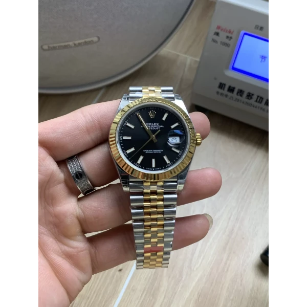 VS Factory Rolex Datejust 41mm Two-Tone Yellow Gold Black Dial Jubilee Bracelet (126333) 1:1 Super Clone – DD3235 Movement