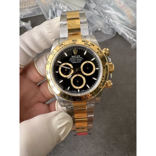 VS Factory Rolex Cosmograph Daytona Two-Tone Yellow Gold Black Dial (126503) 1:1 Super Clone – DD4131 Movement