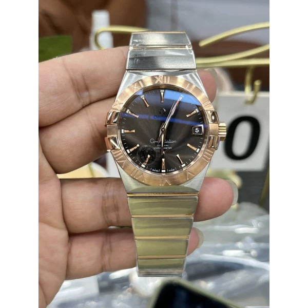 VS Factory Omega Constellation Co-Axial 38mm Two-Tone Sedna Gold Brown Dial (123.20.38.21.13.001) 1:1 Super Clone -DD8500 Movement