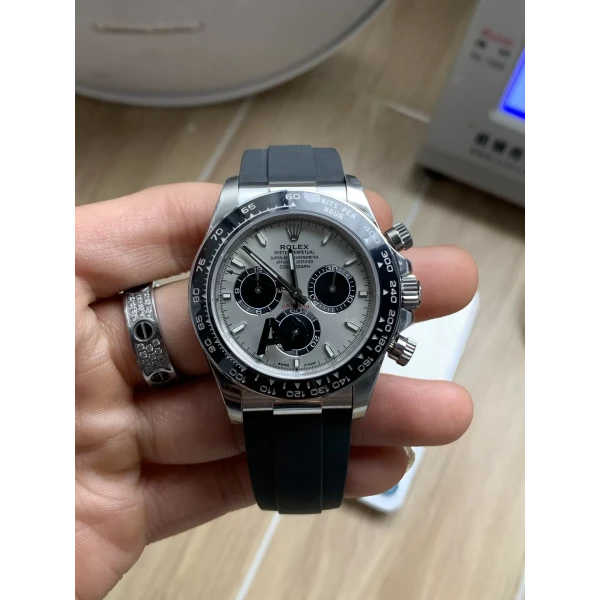 VS Factory Rolex Cosmograph Daytona “Grey Ghost” Slate Dial Rubber Strap (126519LN) 1:1 Super Clone – DD4131 Movement