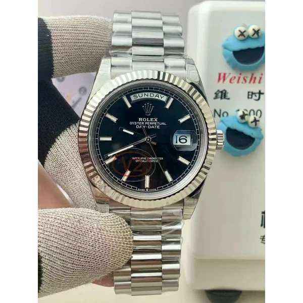 VS Factory Rolex Day-Date 40 White Gold Black Dial (228239) V2 1:1 Super Clone – DD3255 Movement