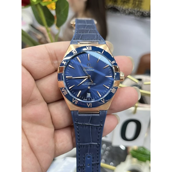 VS Factory Omega Constellation 41mm 18K Sedna Gold Blue Ceramic Bezel (131.63.41.21.03.001) 1:1 Super Clone – DD8900 Movement