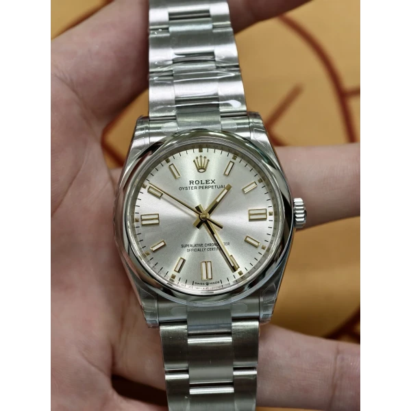 VS Factory Rolex Oyster Perpetual 36 Silver Dial Smooth Bezel Oyster Bracelet (126000) 1:1 Super Clone - DD3230 Movement