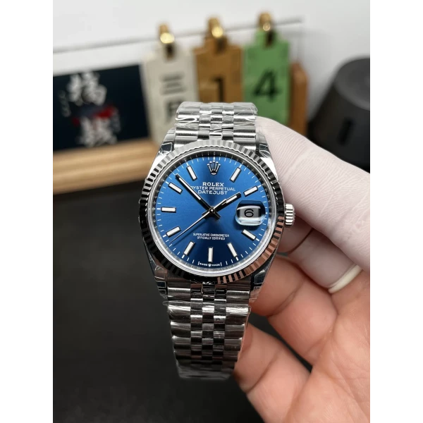 VS Factory Rolex Datejust 36mm Sunburst Blue Dial Jubilee Bracelet (126234) 1:1 Super Clone – DD3235 Movement