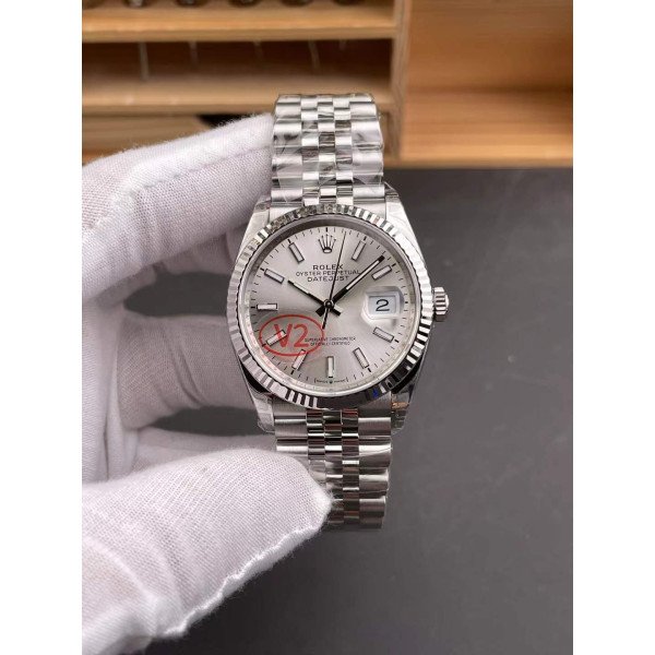 VS Factory Rolex Datejust 36 Silver Dial (126234) 1:1 Super Clone - DD3235 Movement
