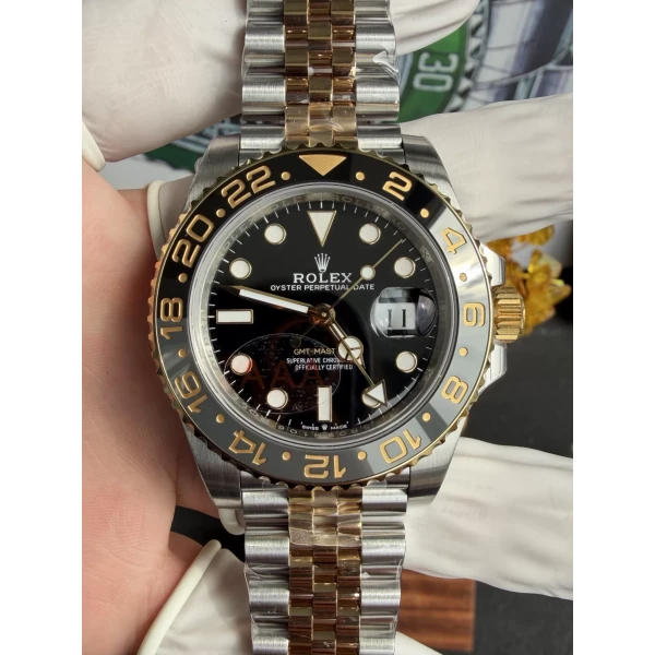 VS Factory Rolex GMT-Master II Two-Tone Yellow Gold Black/Grey Ceramic Bezel Jubilee Bracelet(126713grnr) 1:1 Super Clone – DD3285 Movement