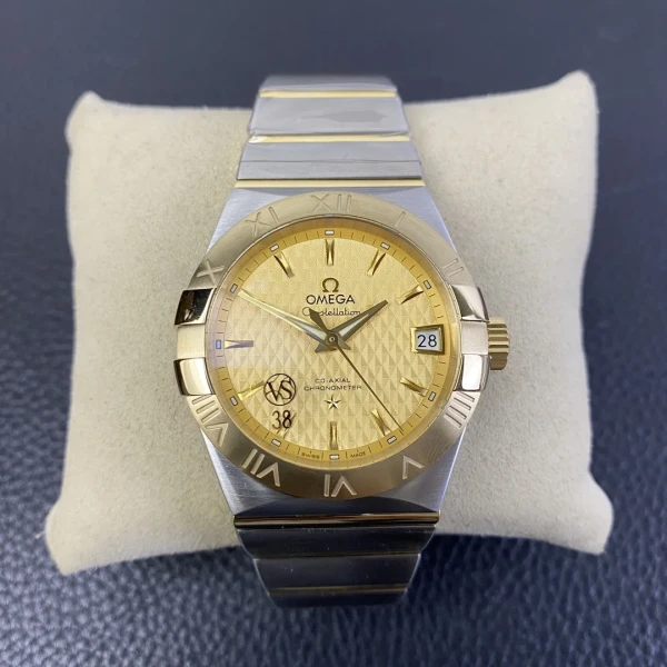 VS Factory Omega Constellation 38mm Two-Tone Yellow Gold Textured Dial (123.20.38.21.08.001) 1:1 Super Clone – DD8500 Movement