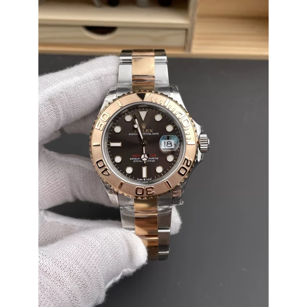 VS Factory Rolex Yacht-Master 40mm Two-Tone Rose Gold Chocolate Dial Rose Gold Bezel Oyster Bracelet (126621) 1:1 Super Clone – DD3235 Movement