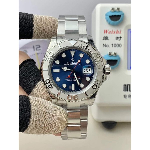VS Factory Rolex Yacht-Master 40mm Blue Sunburst Dial Platinum Bezel Oyster Bracelet (126622) 1:1 Super Clone – DD3235 Movement