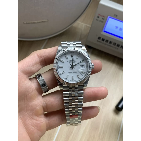 VS Factory Rolex Datejust 41mm Pure White Dial Fluted Bezel Jubilee Bracelet (126334) 1:1 Super Clone – DD3235 Movement