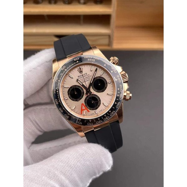 VS Factory Rolex Cosmograph Daytona 40mm Sundust Dial Everose Gold Rubber Strap (126515LN) 1:1 Super Clone - DD4131 Movement