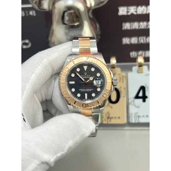 VS Factory Rolex Yacht-Master 44mm Black Dial Rosegold Bezel Two-Tone Rose Gold Oyster Bracelet(126621) 1:1 Super Clone - DD3235 Movement