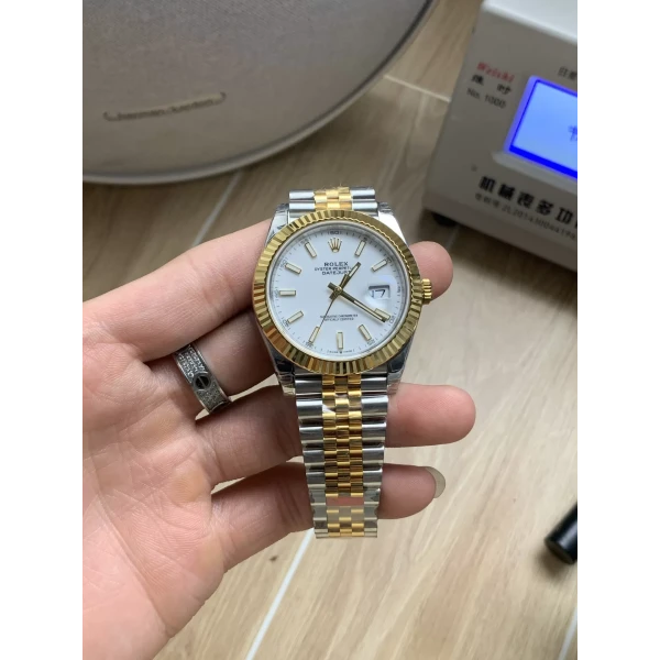 VS Factory Rolex Datejust 41mm Two-Tone Yellow Gold White Dial Jubilee Bracelet (126333) 1:1 Super Clone – DD3235 Movement