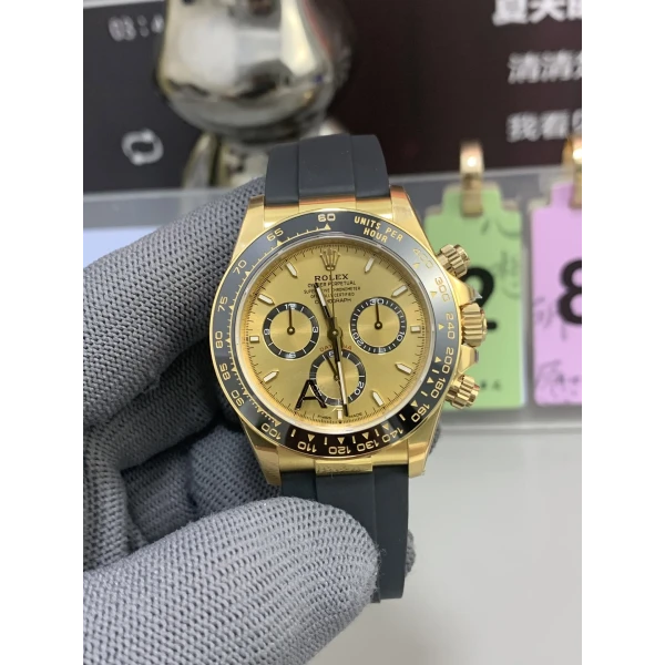 VS Factory Rolex Cosmograph Daytona 40mm “Pikachu” Champagne Dial Yellow Gold Rubber Strap (126518LN) 1:1 Super Clone - DD4131 Movement