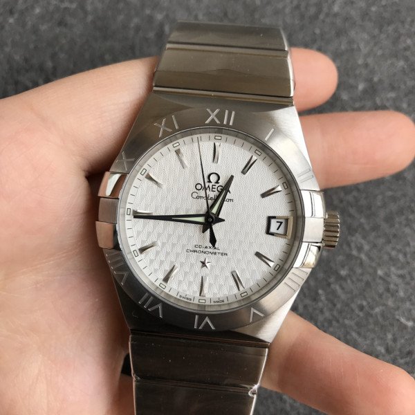 VS Factory Omega Constellation Co-Axial 38mm Silver Textured Dial (123.10.38.21.02.001) 1:1 Super Clone – DD8500 Movement
