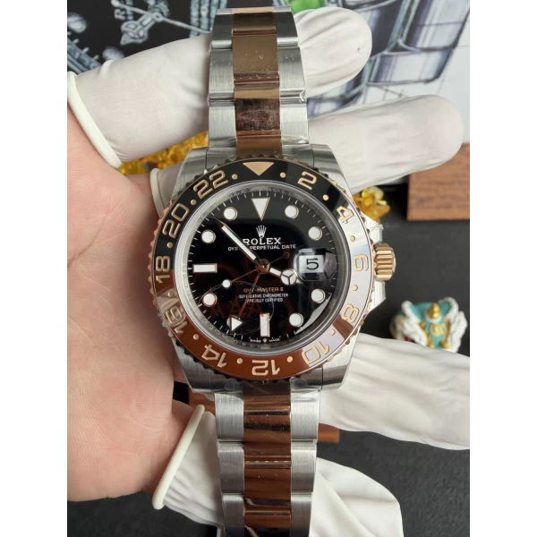 VS Factory Rolex GMT-Master II “Root Beer” Two-Tone Everose Gold Brown/Black Oyster Bracelet (126711chnr) 1:1 Super Clone – DD3285 Movement