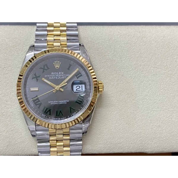 VS Factory Rolex Datejust 41mm Two-Tone Yellow Gold “Wimbledon” Dial Jubilee Bracelet (126333) 1:1 Super Clone – DD3235 Movement