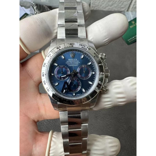 VS Factory Rolex Cosmograph Daytona White Gold Blue Dial (116509) 1:1 Super Clone – DD4130 Movement