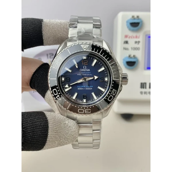 VS Factory Omega Seamaster Planet Ocean Ultra Deep 6000M 45.5mm Gradient Blue Dial Stainless Steel Bracelet (215.30.46.21.03.001) 1:1 Super Clone – DD8912 Movement