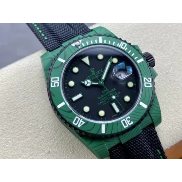 VS Factory Rolex Submariner Date “DiW Green Devil” Layered Green Carbon (Custom Edition) 1:1 Super Clone – DD3135 Movement