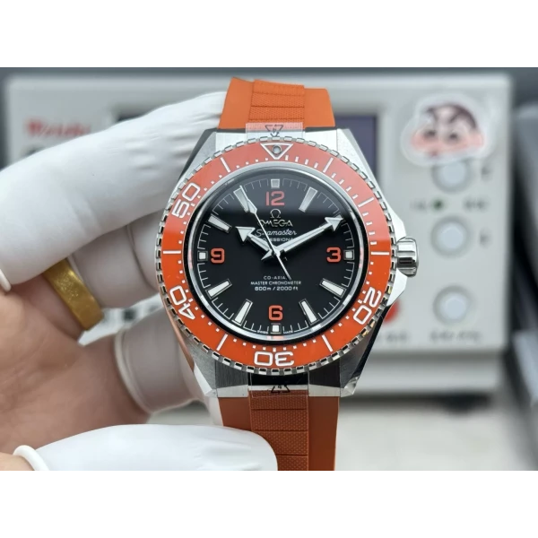 VS Factory Omega Seamaster Planet Ocean 600M 42mm Black Dial Orange Arabic Numerals Orange Ceramic Bezel Orange Rubber Strap (217.32.42.21.01.004) 1:1 Super Clone - DD8912 Movement