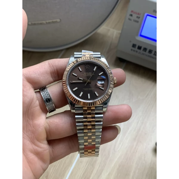 VS Factory Rolex Datejust 41mm Two-Tone Rose Gold Chocolate Dial Jubilee Bracelet (126331) 1:1 Super Clone – DD3235 Movement