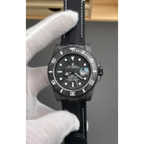 VS Factory Rolex Submariner Date “DiW Carbon Stealth” Forged Carbon Fiber (Custom Edition) 1:1 Super Clone – DD3135 Movement