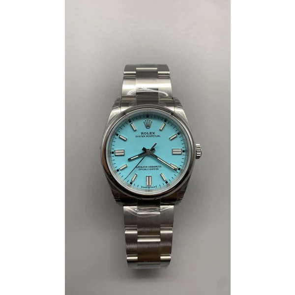 VS Factory Rolex Oyster Perpetual 36mm Turquoise “Tiffany” Blue Dial Smooth Bezel Oyster Bracelet (126000) 1:1 Super Clone – DD3230 Movement