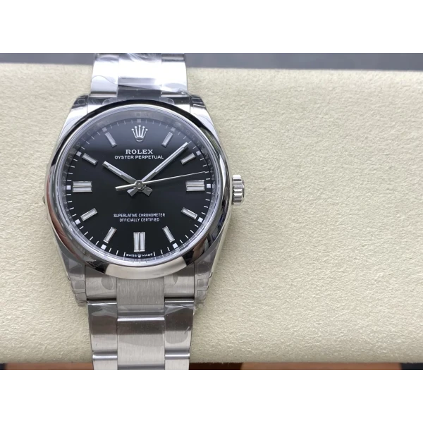 VS Factory Rolex Oyster Perpetual 36mm Bright Black Dial Smooth Bezel Oyster Bracelet (126000) 1:1 Super Clone – DD3230 Movement