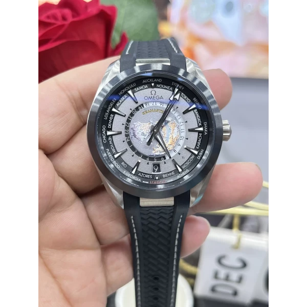 VS Factory Omega Seamaster Aqua Terra 150M Worldtimer 43mm Titanium Grey/Black Dial Ceramic Bezel (220.92.43.22.99.001) 1:1 Super Clone – DD8938 Movement