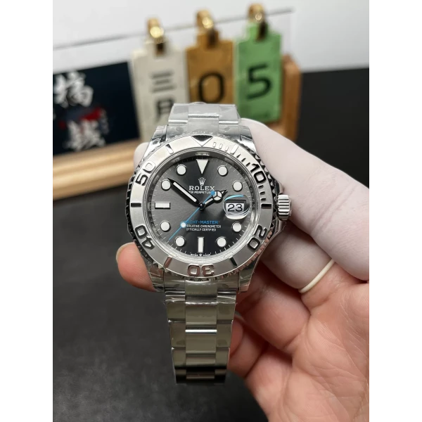 VS Factory Rolex Yacht-Master 40mm Slate “Rhodium” Dial Platinum Bezel Oyster Bracelet (126622) 1:1 Super Clone – DD3235 Movement