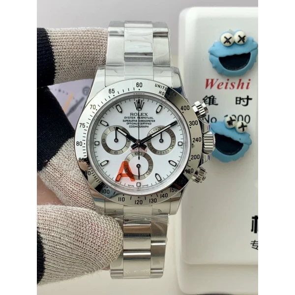 VS Factory Rolex Cosmograph Daytona White Dial Steel Bezel (116520) 1:1 Super Clone – DD4130 Movement
