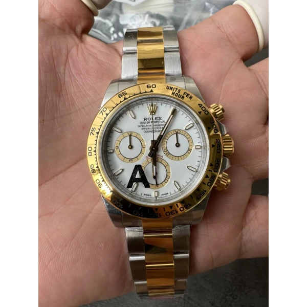 VS Factory Rolex Cosmograph Daytona Two-Tone Yellow Gold White Dial (126503) 1:1 Super Clone – DD4131 Movement
