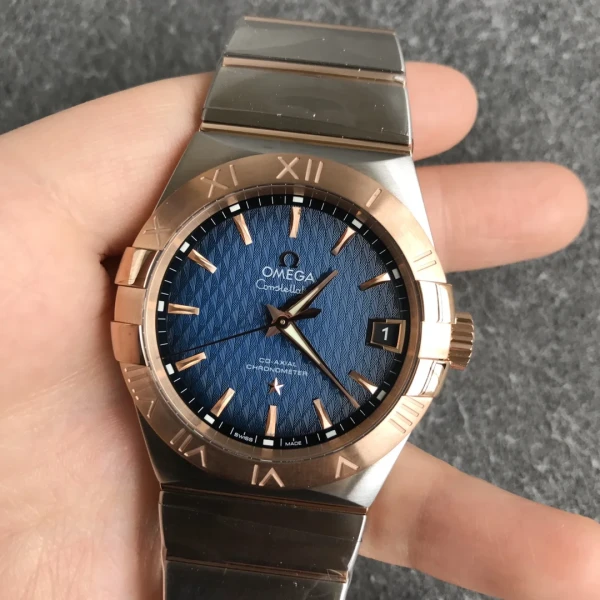 VS Factory Omega Constellation Co-Axial 38mm Two-Tone Blue Pattern Dial (123.20.38.21.03.001) 1:1 Super Clone - DD8500 Movement
